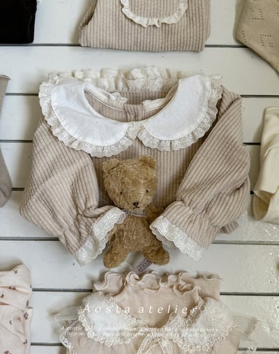 AOSTA50｜(6m-5y) 蕾絲花邊碎花洋裝7