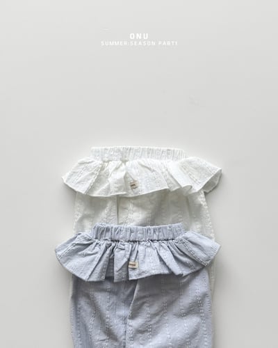 onu27｜(70cm-115cm) 荷葉邊壓紋縮口長褲3