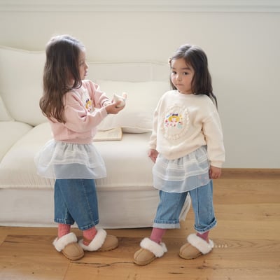 neneru34｜(85cm-125cm) 2色蕾絲印花休閒上衣5