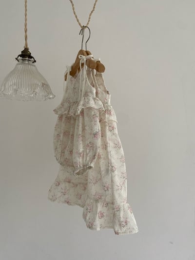 Anne Shirley04｜(1y-5y) 1色壓紋碎花綁帶洋裝16