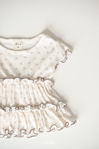 ROA23｜(6m-18m) 2色櫻桃捲邊層次上衣12