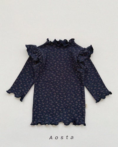 AOSTA28｜(6m-5y) 飛袖捲邊上衣5
