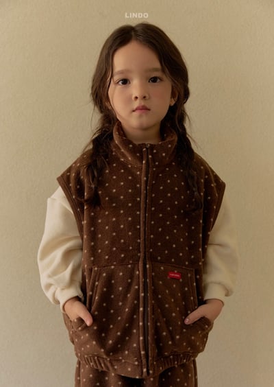 Lindo70｜(80cm-125cm) 高領磨毛波點背心12