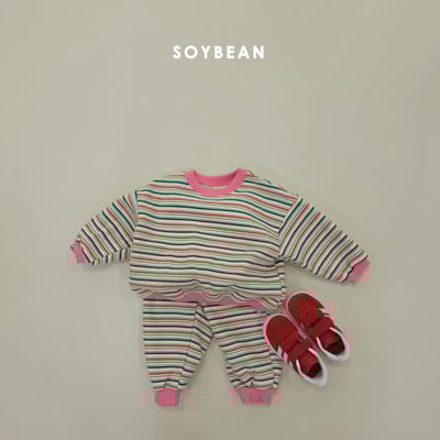 Soybean64｜(75cm-118cm) 條紋撞色休閒套裝15