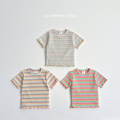 vivid49｜(78cm-125cm) 3款彩虹條紋木耳邊上衣3