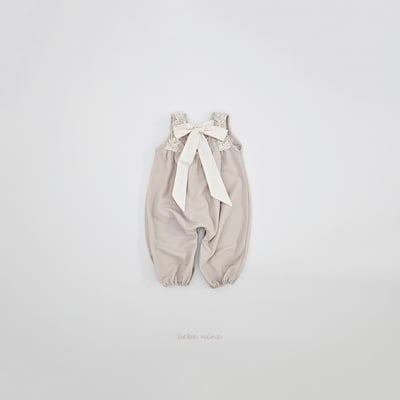 bebe nine26 (65-90) 2色蕾絲滾邊綁帶連身衣15