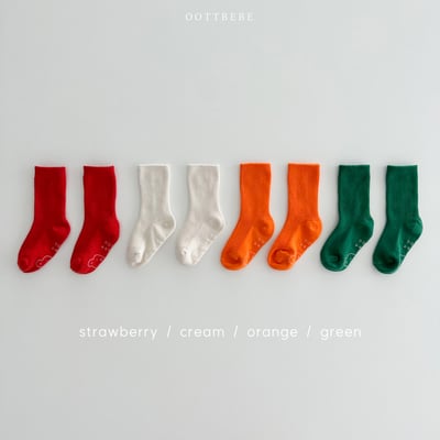 Oottbebe28｜(1y-7y) 	彩虹襪四入組合4