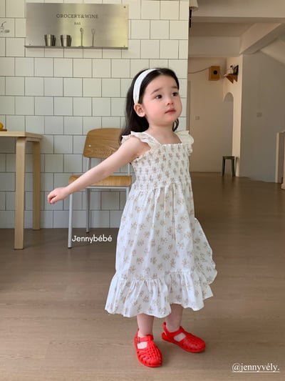 JE20｜(66-120cm) 無袖抓皺碎花包屁衣/洋裝4