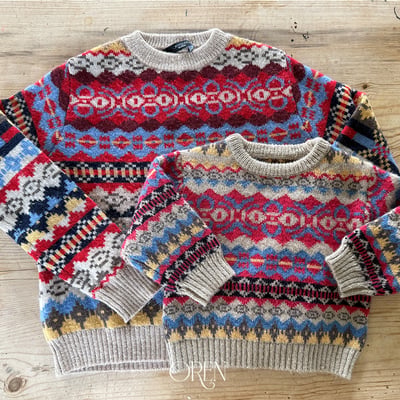 OREN20｜(85-120cm-mom) 復古北歐提花針織毛衣8