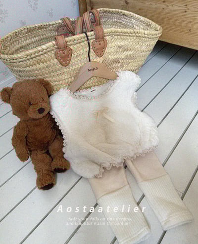 AOSTA39｜(6m-5y) 蕾絲花邊刷毛背心7