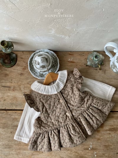 Monpetitbebe08｜(70cm-110cm) 摺邊夾層棉荷葉背心16