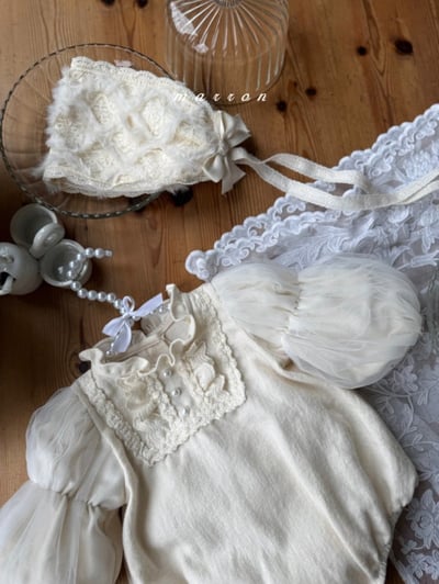 Marron 51｜(3m-18m) 宮廷荷葉立領薄紗公主袖包屁衣14