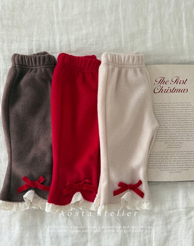 AOSTA67｜(6m-5y) 蝴蝶結蕾絲微喇叭褲16