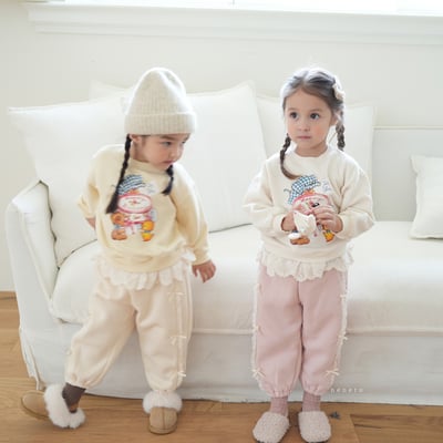 neneru17｜(70cm-125cm) 2色蕾絲蝴蝶邊結縮口褲10