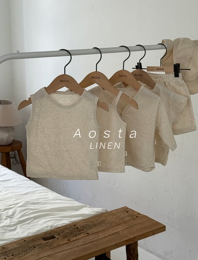 AOSTA21｜(6m-5y) 2款亞麻夏季無袖背心6
