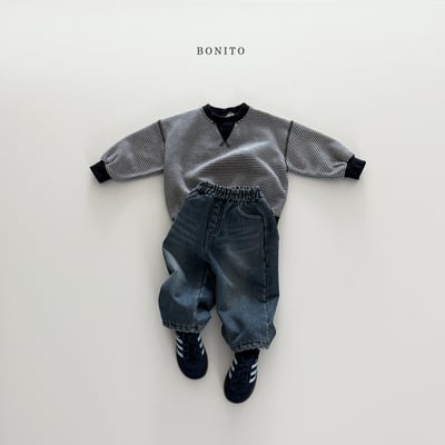 Bonito14｜(75cm-125cm) 條紋滾邊休閒上衣12