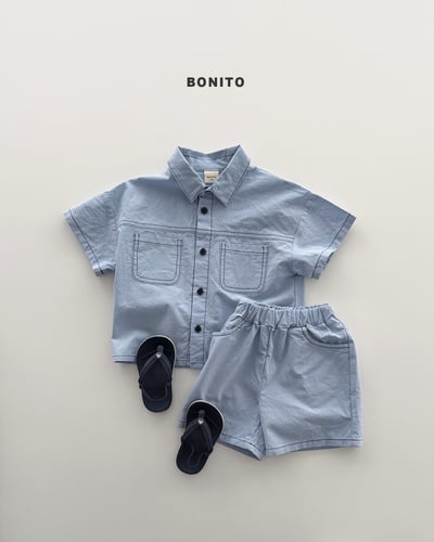 Bonito08｜(75cm-125cm) 2色口袋縫線亞麻套裝4