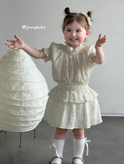 JE715｜(80-110cm) 小碎花縮口袖套裝13