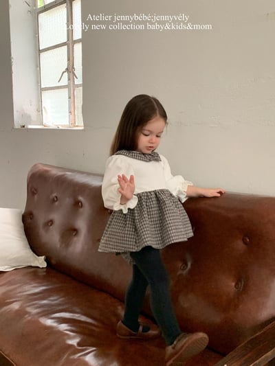 JE583｜(66-90cm) 格紋蝴蝶結綁帶包屁衣3