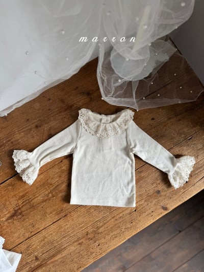 Marron09｜(1y-6y) 層次蕾絲領袖上衣4