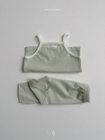 Atomeme07｜(70-110) 細肩條紋背心/七分緊身褲3