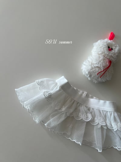 SO.U04｜(6m-4y)  蝴蝶結薄紗層次圍裙6