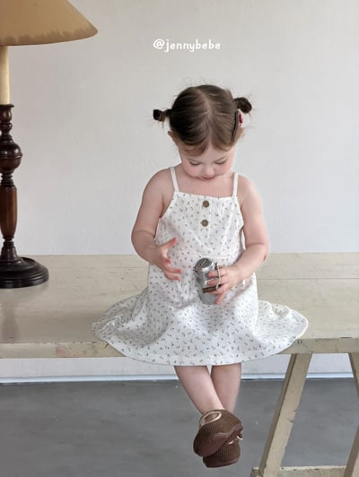 JE434｜(80-120cm) 細肩帶小碎花洋裝11