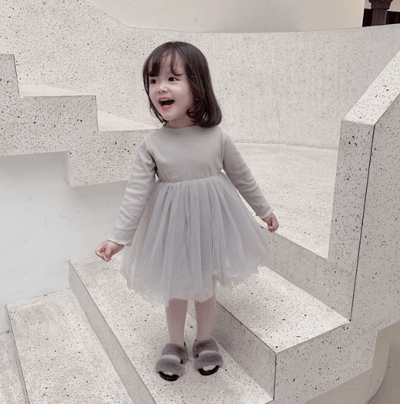 (73-140cm) 簡約高質感澎澎裙薄紗洋裝/少量現貨17