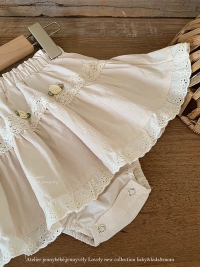 JE473｜(73-100cm) 玫瑰花蕾絲邊包屁裙2