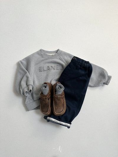 Atomeme02｜(70-110) 反折logo直筒牛仔褲10