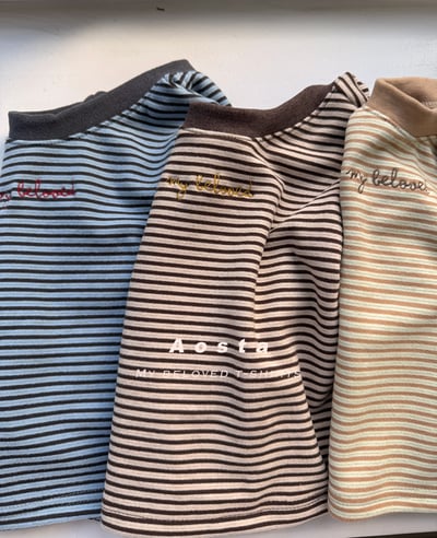 AOSTA55｜(6m-5y) 細條紋刷毛上衣3