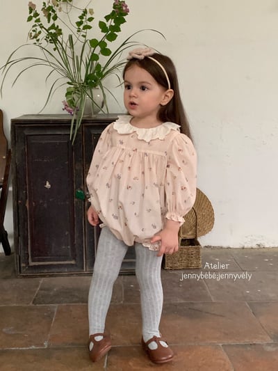 JE550｜(66-120cm) 甜美蕾絲領碎花包屁衣/洋裝12