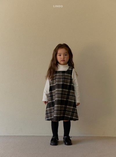 Lindo66｜(80cm-125cm) 背心格紋洋裝9