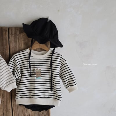 Choucream01｜(6m-18m) 羽球小熊條紋上衣2
