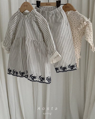 AOSTA30｜(6m-5y) 花卉壓紋/條紋洋裝20