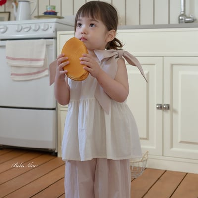 bebe nine43  (65cm-115cm) 2色綁帶蝴蝶結上衣13