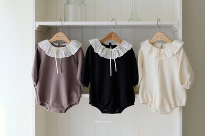 bebe nine58 (55cm-85cm) 3色翻領磨毛包屁衣12