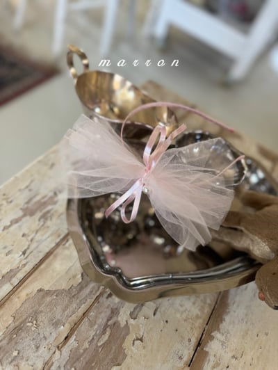 Marron47｜(free) 薄紗緞帶髮箍7