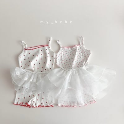 my_bebe24｜(80-120cm) 捲邊細肩家居服組19