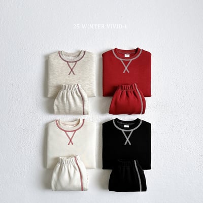 vivid93｜(78cm-125cm) 經典縫線滾邊休閒套裝3