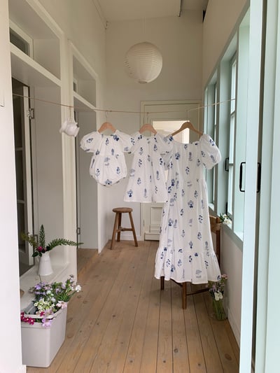 JE10｜(66-120cm-mom) 刺繡小花泡泡袖包屁衣/洋裝4