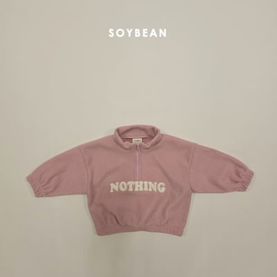 Soybean03｜(75cm-118cm) 英字拉鍊半開襟內刷毛上衣9