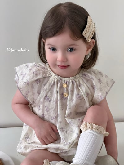 JE710｜(66-90cm) 碎花飛袖包屁衣6