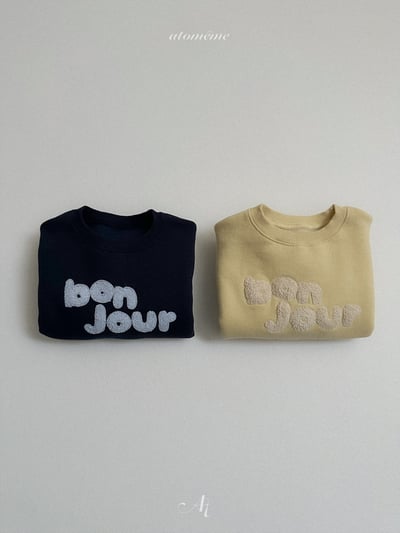AT21｜(70-110) Bonjour 立體毛巾繡休閒上衣3