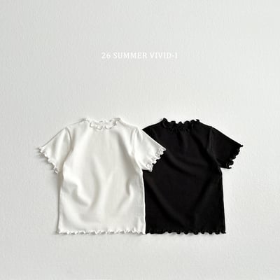 vivid48｜(78cm-125cm) 2款百搭素色木耳邊上衣1