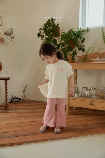 Melikey09｜(75-125cm) 碎花褶皺小喇叭褲22