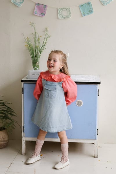 FLO17｜(75-140) 2色蕾絲滾邊荷葉襯衫8