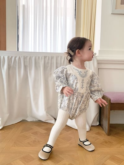 JE596｜(66cm-90cm) 藍色花藤包屁衣10