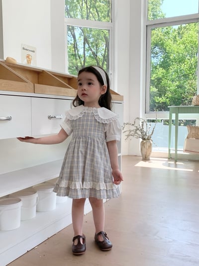 JE27｜(66-120cm) 學院格紋吊帶包屁衣/洋裝6