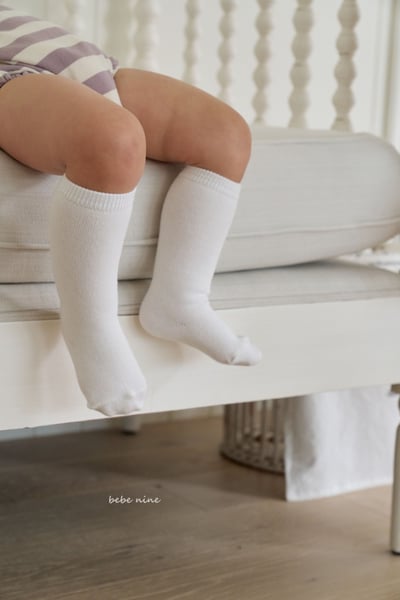 bebe nine02 (0m-36m) 1色黑白筒襪四雙組1
